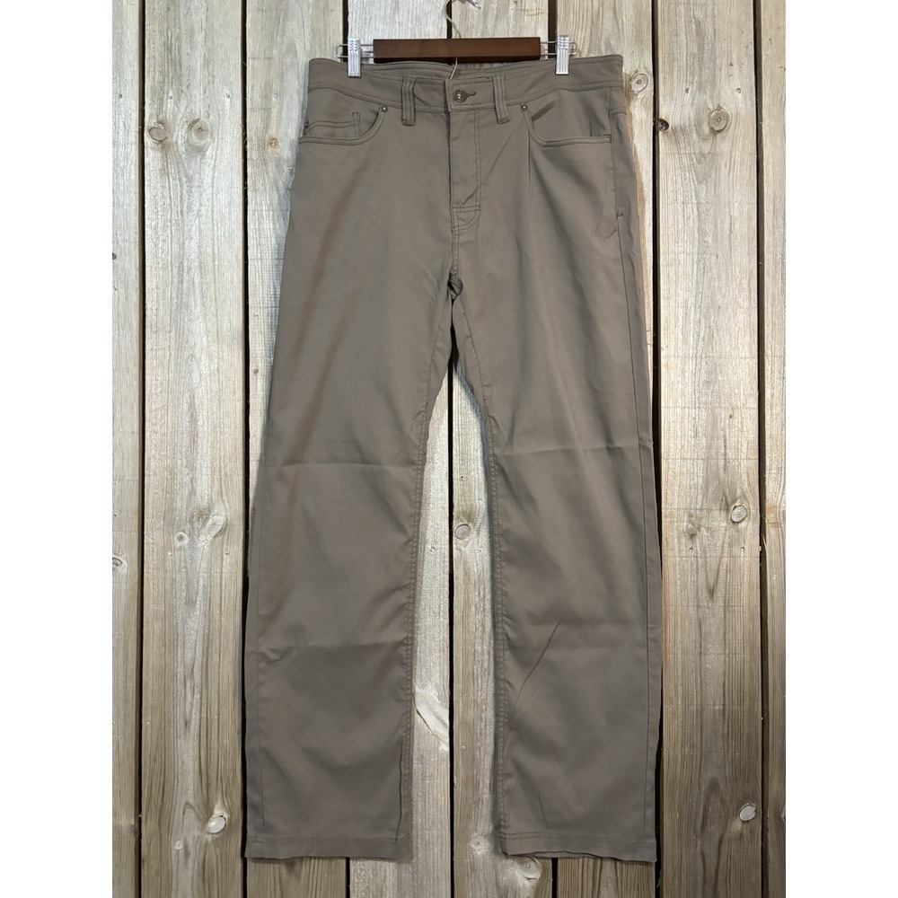 prAna Slim Fit‎ Stretch Pants Men's 34x32 Taupe Casual Outdoor Travel